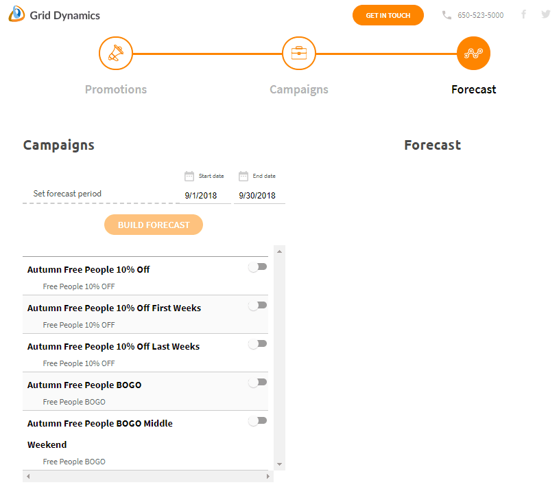 Promotion forecast demo