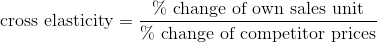 cross elasticity equation