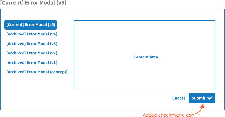 Example of version control with error shown