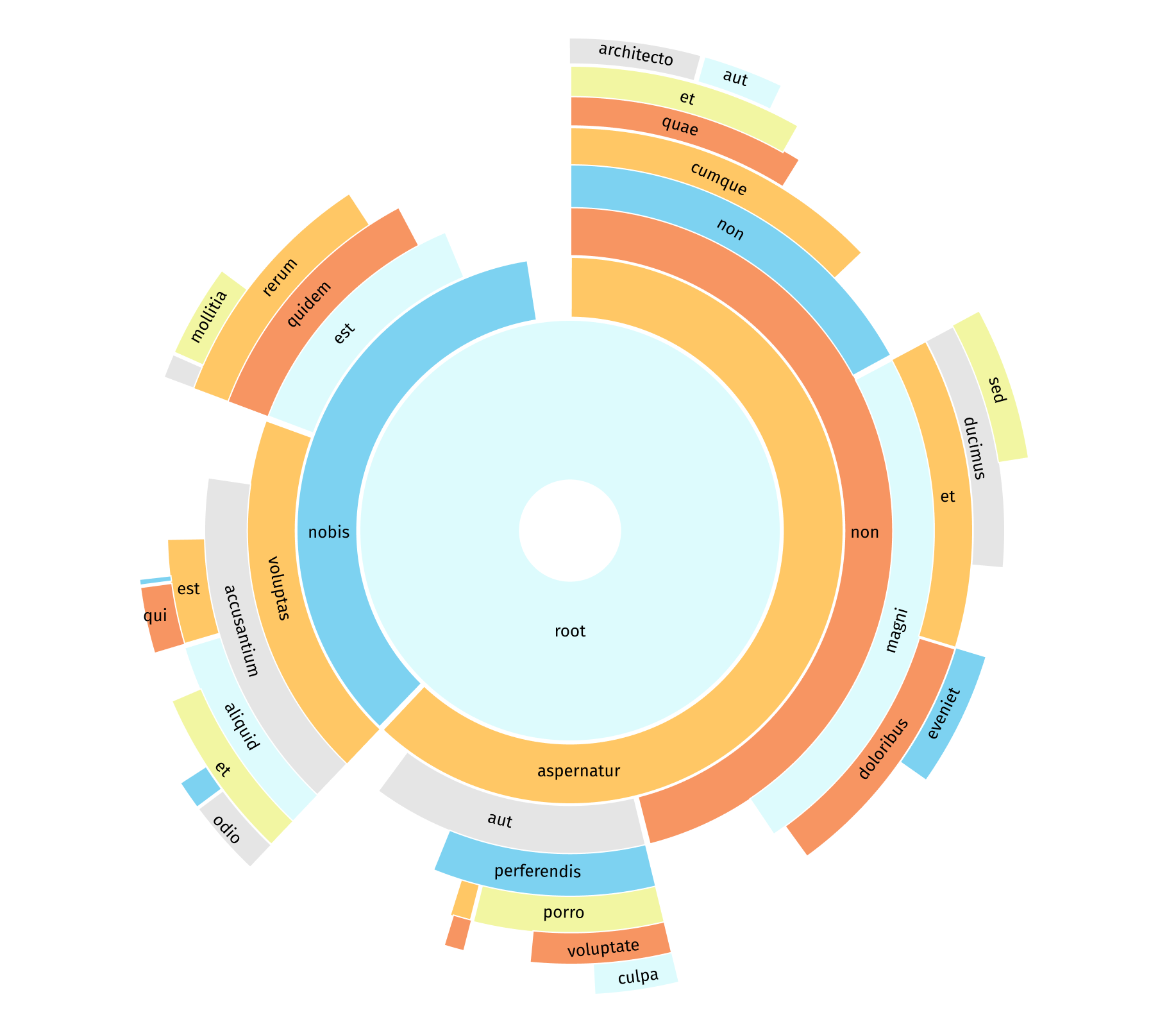 Sunburst hierarchical visualization