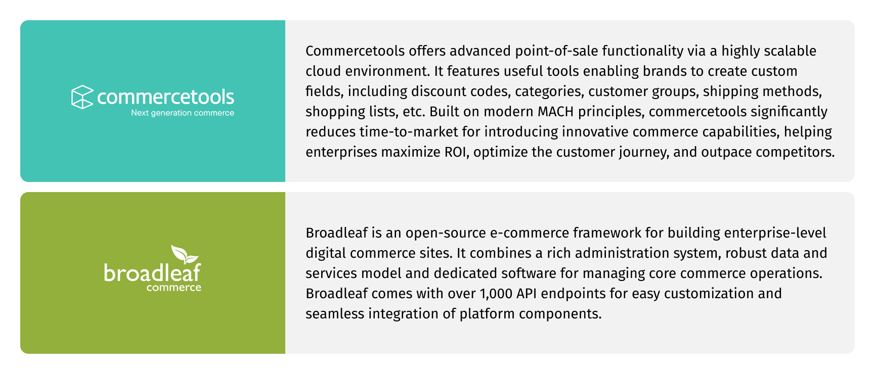 Headless commerce platform vendors