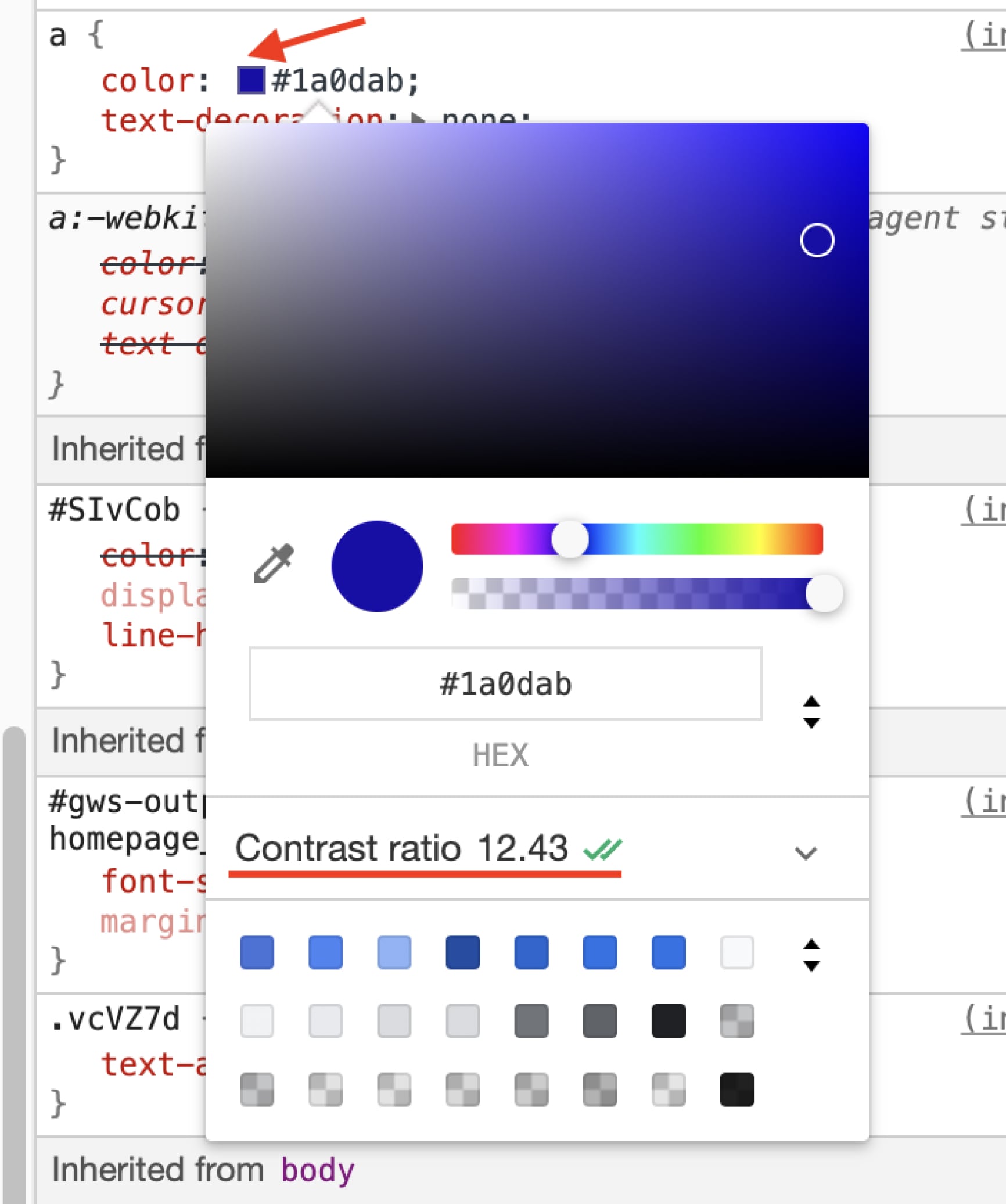 How to check the contrast ratio.